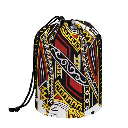 Jack Of Clubs Playing Card Print Drawstring Makeup Bag