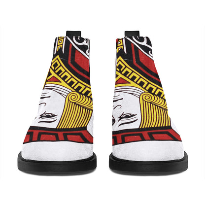 Jack Of Clubs Playing Card Print Flat Ankle Boots