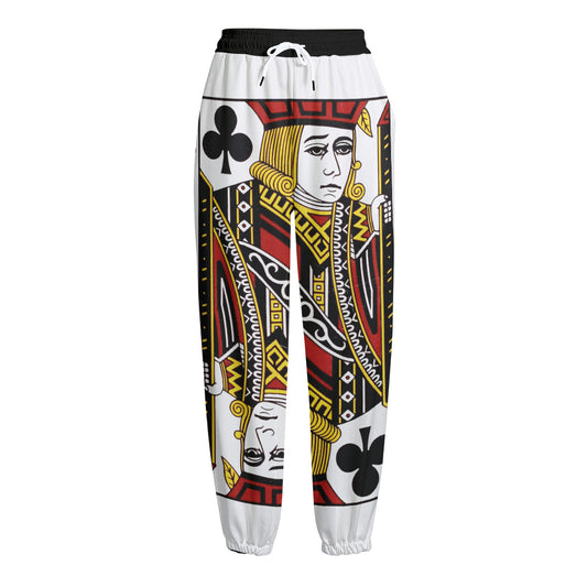 Jack Of Clubs Playing Card Print Fleece Lined Knit Pants