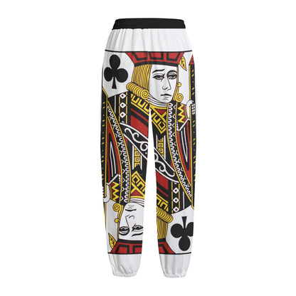 Jack Of Clubs Playing Card Print Fleece Lined Knit Pants