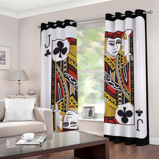 Jack Of Clubs Playing Card Print Grommet Curtains