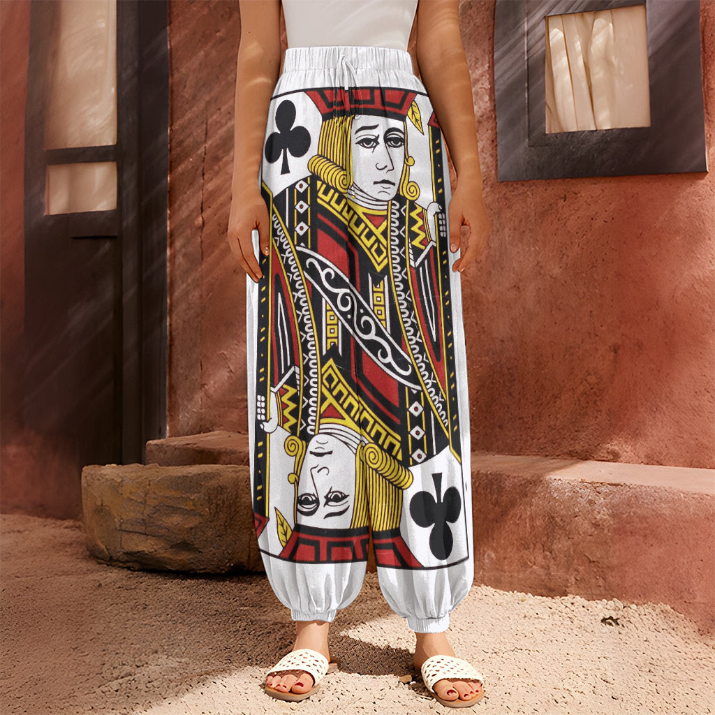 Jack Of Clubs Playing Card Print Harem Pants