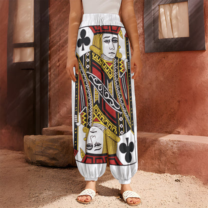 Jack Of Clubs Playing Card Print Harem Pants