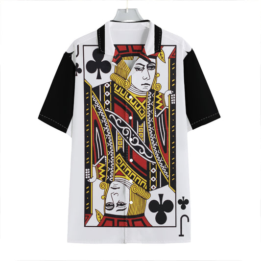 Jack Of Clubs Playing Card Print Hawaiian Shirt
