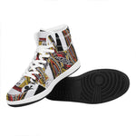 Jack Of Clubs Playing Card Print High Top Leather Sneakers