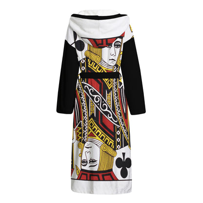 Jack Of Clubs Playing Card Print Hooded Bathrobe