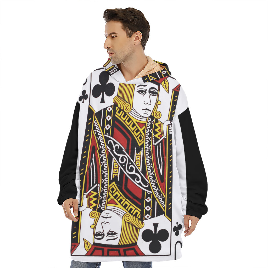 Jack Of Clubs Playing Card Print Hoodie Blanket