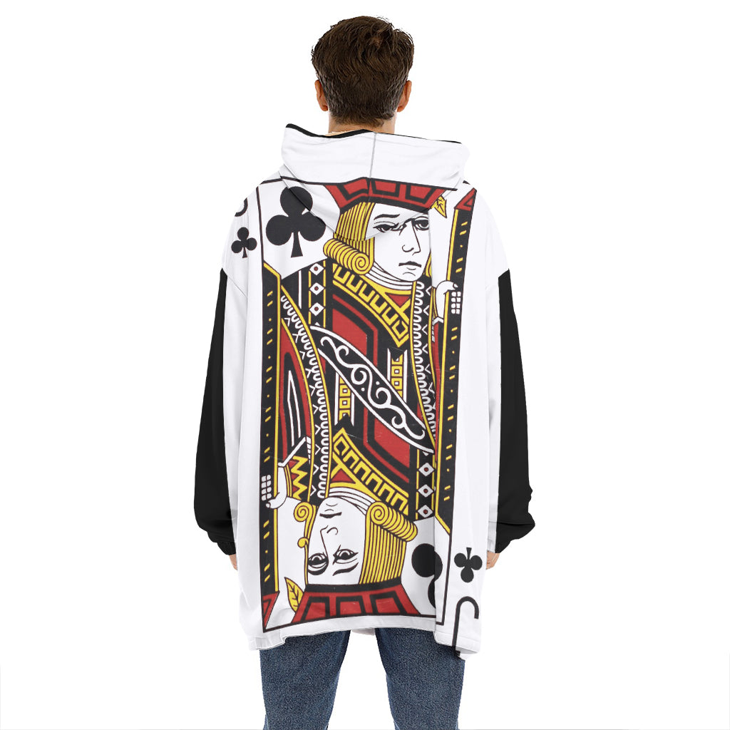Jack Of Clubs Playing Card Print Hoodie Blanket