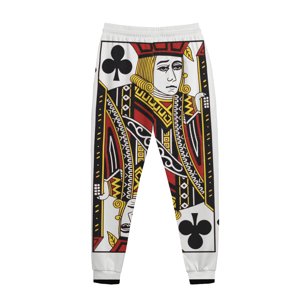 Jack Of Clubs Playing Card Print Jogger Pants