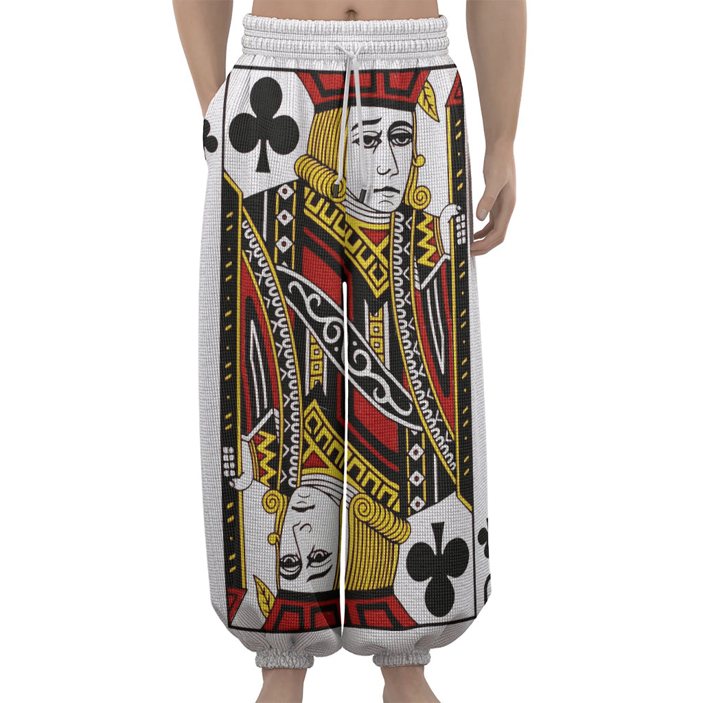 Jack Of Clubs Playing Card Print Lantern Pants