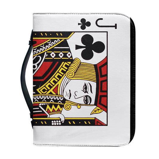 Jack Of Clubs Playing Card Print Leather Bible Cover