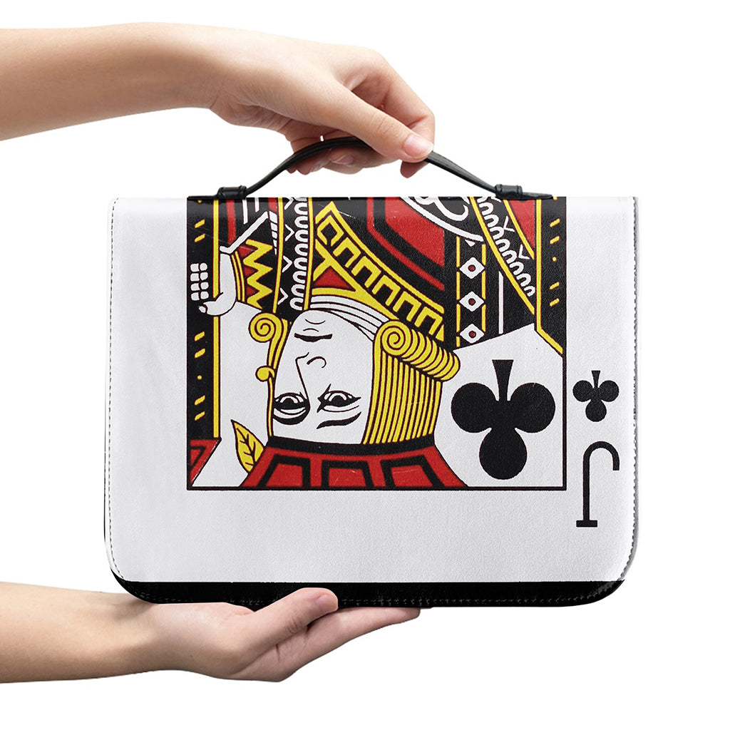 Jack Of Clubs Playing Card Print Leather Bible Cover