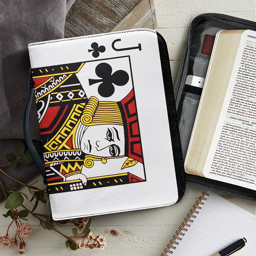 Jack Of Clubs Playing Card Print Leather Bible Cover