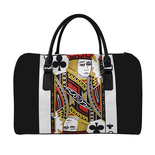 Jack Of Clubs Playing Card Print Leather Duffle Bag