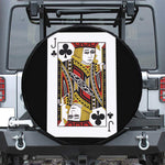 Jack Of Clubs Playing Card Print Leather Spare Tire Cover