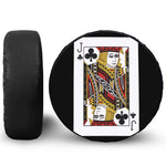 Jack Of Clubs Playing Card Print Leather Spare Tire Cover
