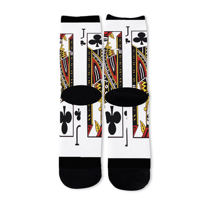 Jack Of Clubs Playing Card Print Long Socks