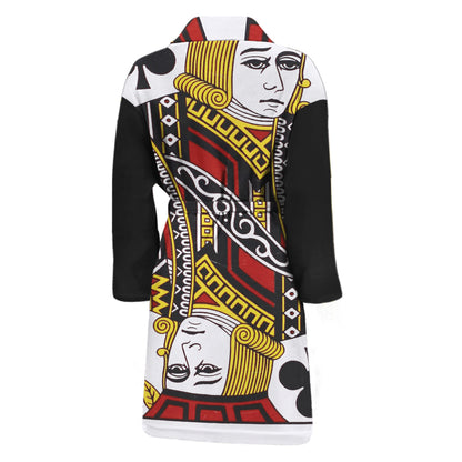 Jack Of Clubs Playing Card Print Men's Bathrobe