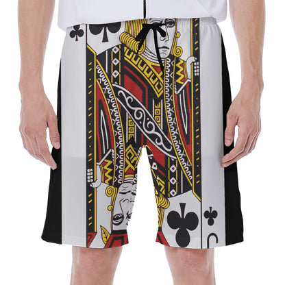 Jack Of Clubs Playing Card Print Men's Beach Shorts