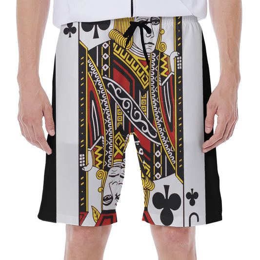 Jack Of Clubs Playing Card Print Men's Beach Shorts