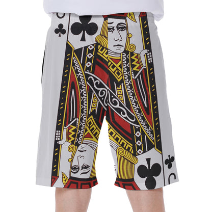 Jack Of Clubs Playing Card Print Men's Beach Shorts