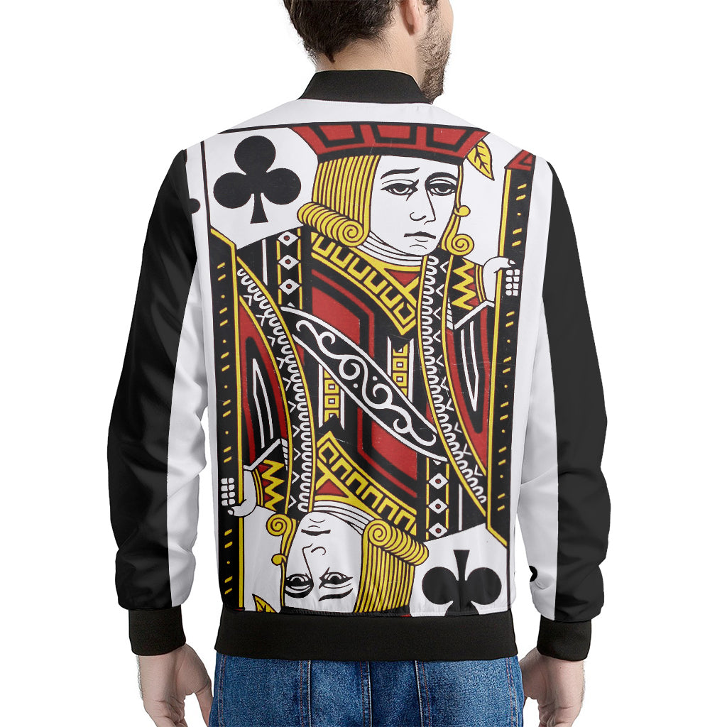 Jack Of Clubs Playing Card Print Men's Bomber Jacket