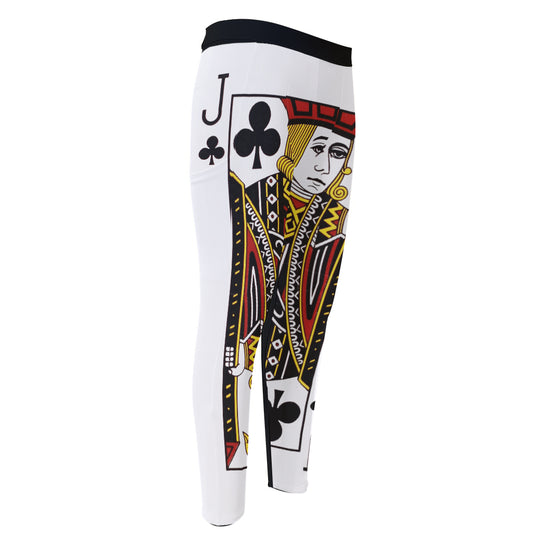 Jack Of Clubs Playing Card Print Men's Compression Pants