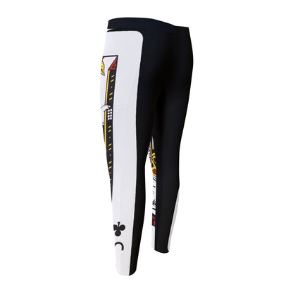 Jack Of Clubs Playing Card Print Men's Compression Pants