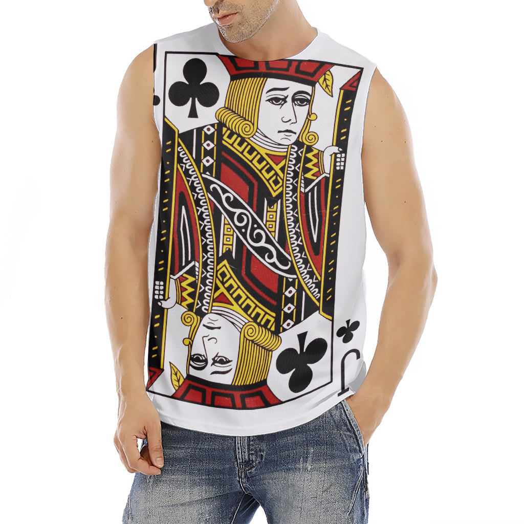Jack Of Clubs Playing Card Print Men's Fitness Tank Top