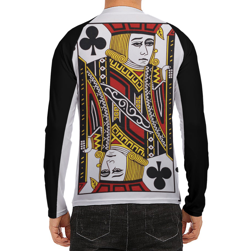 Jack Of Clubs Playing Card Print Men's Long Sleeve Rash Guard