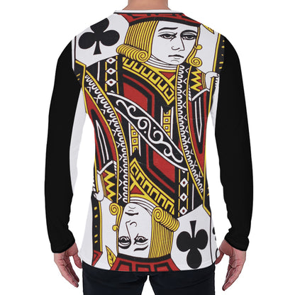 Jack Of Clubs Playing Card Print Men's Long Sleeve T-Shirt