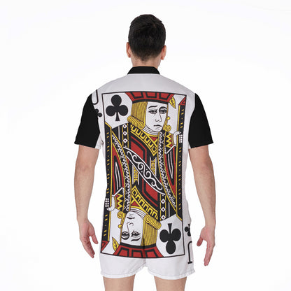 Jack Of Clubs Playing Card Print Men's Rompers