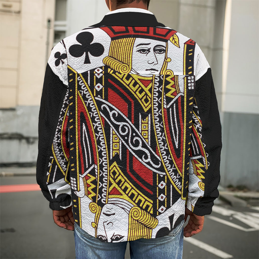 Jack Of Clubs Playing Card Print Men's Shirt Jacket