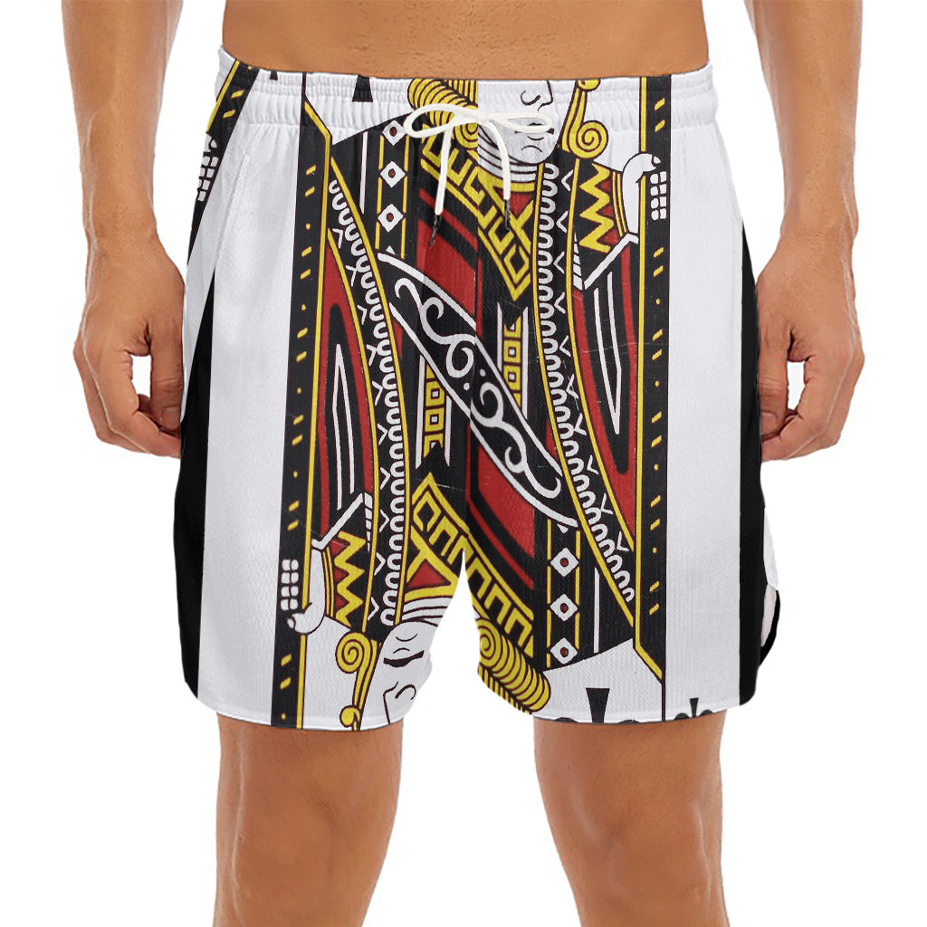 Jack Of Clubs Playing Card Print Men's Split Running Shorts