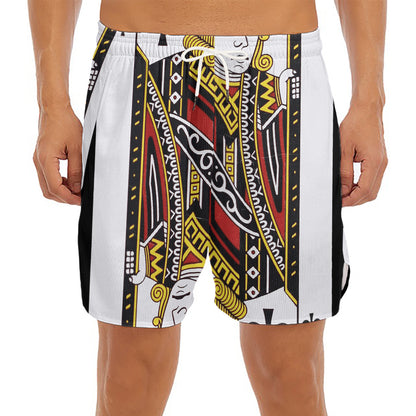 Jack Of Clubs Playing Card Print Men's Split Running Shorts
