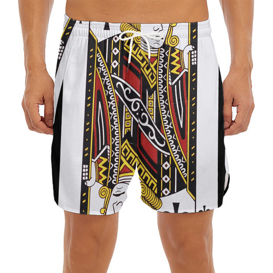 Jack Of Clubs Playing Card Print Men's Split Running Shorts