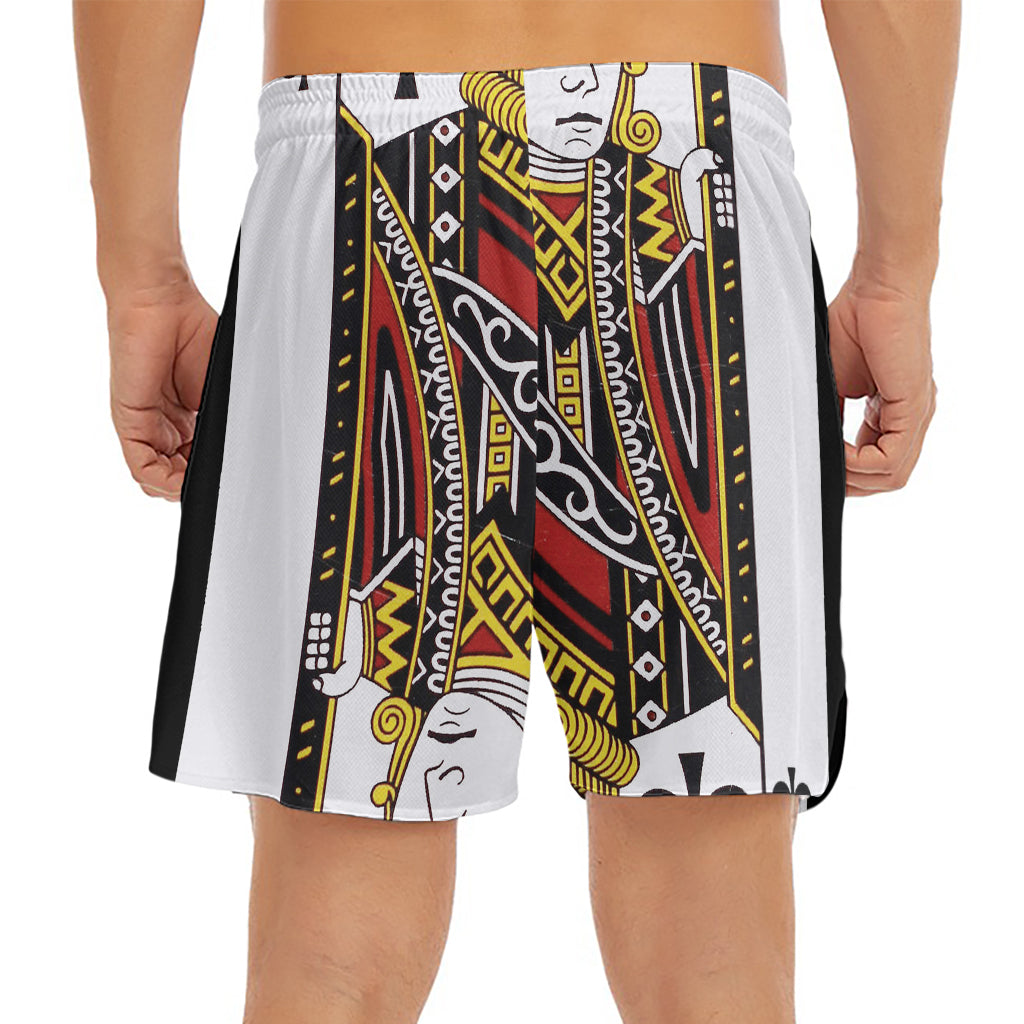 Jack Of Clubs Playing Card Print Men's Split Running Shorts