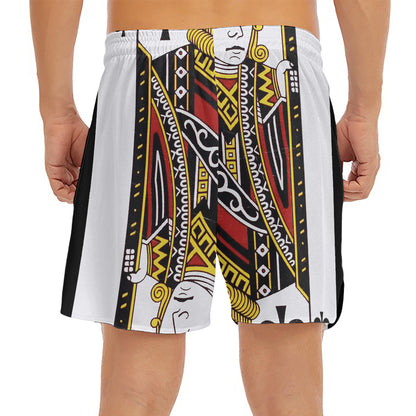 Jack Of Clubs Playing Card Print Men's Split Running Shorts