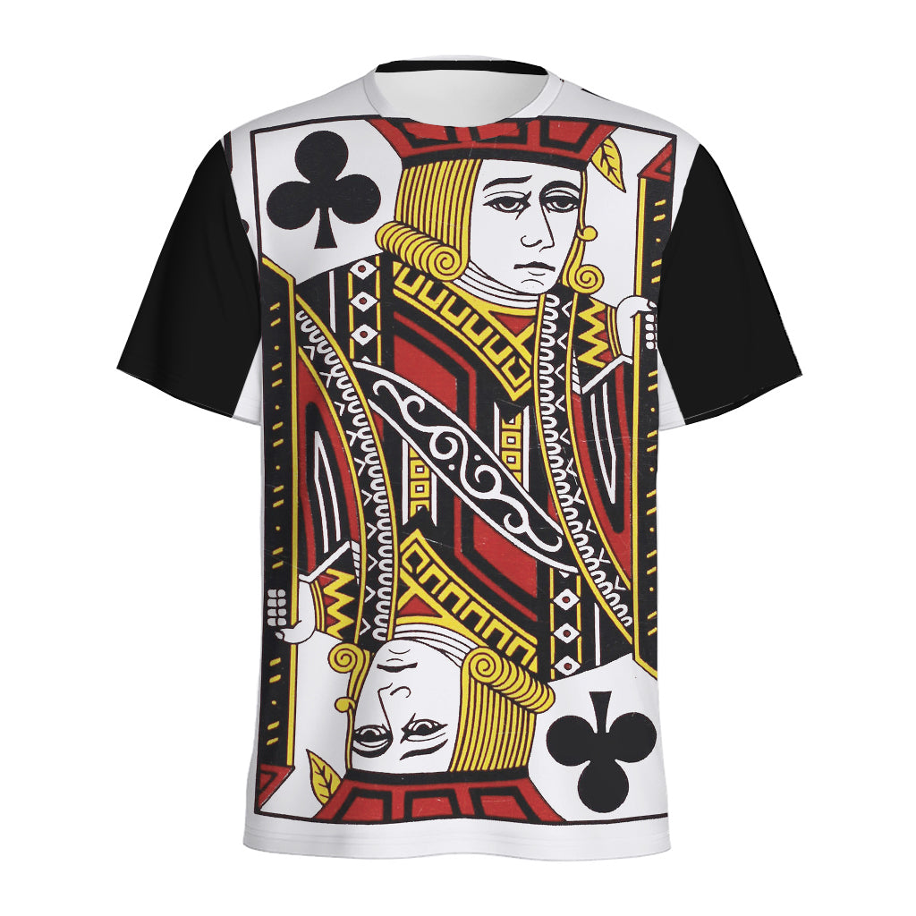 Jack Of Clubs Playing Card Print Men's Sports T-Shirt