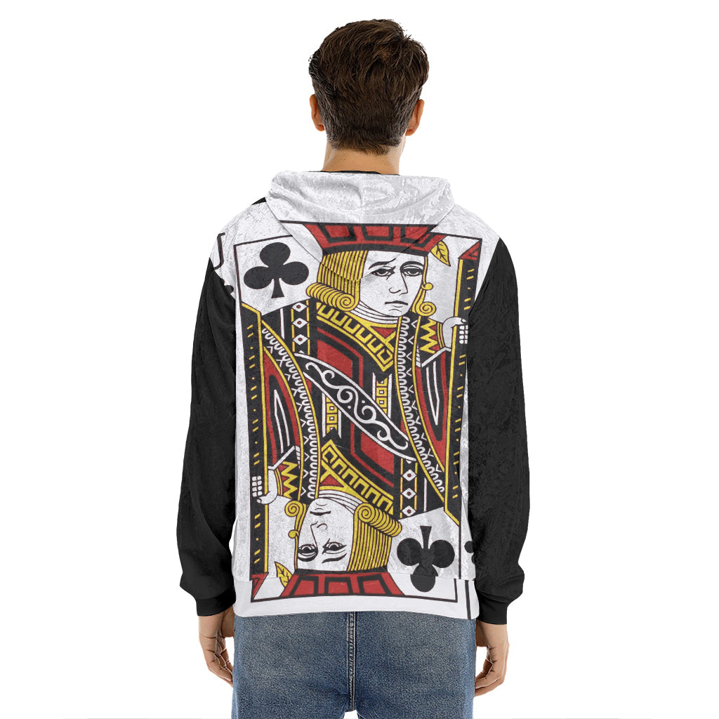 Jack Of Clubs Playing Card Print Men's Velvet Pullover Hoodie