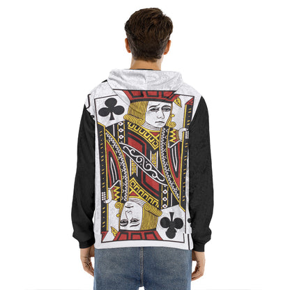 Jack Of Clubs Playing Card Print Men's Velvet Pullover Hoodie