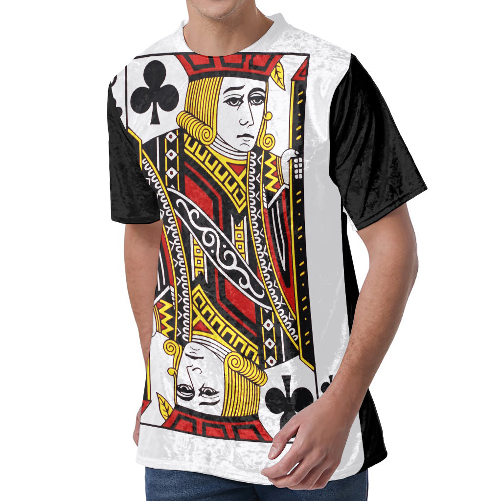 Jack Of Clubs Playing Card Print Men's Velvet T-Shirt