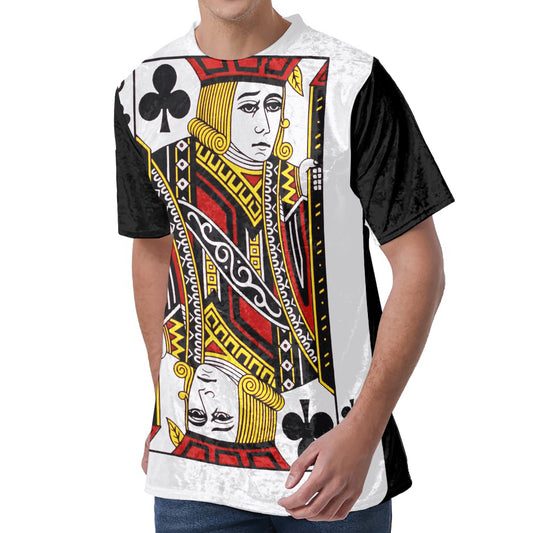 Jack Of Clubs Playing Card Print Men's Velvet T-Shirt