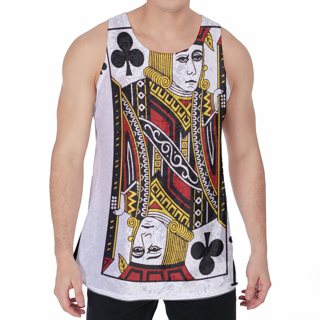 Jack Of Clubs Playing Card Print Men's Velvet Tank Top