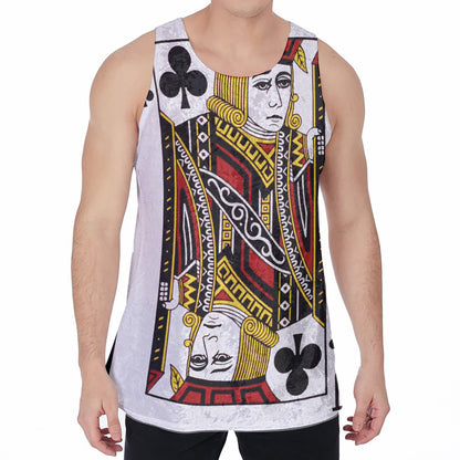 Jack Of Clubs Playing Card Print Men's Velvet Tank Top