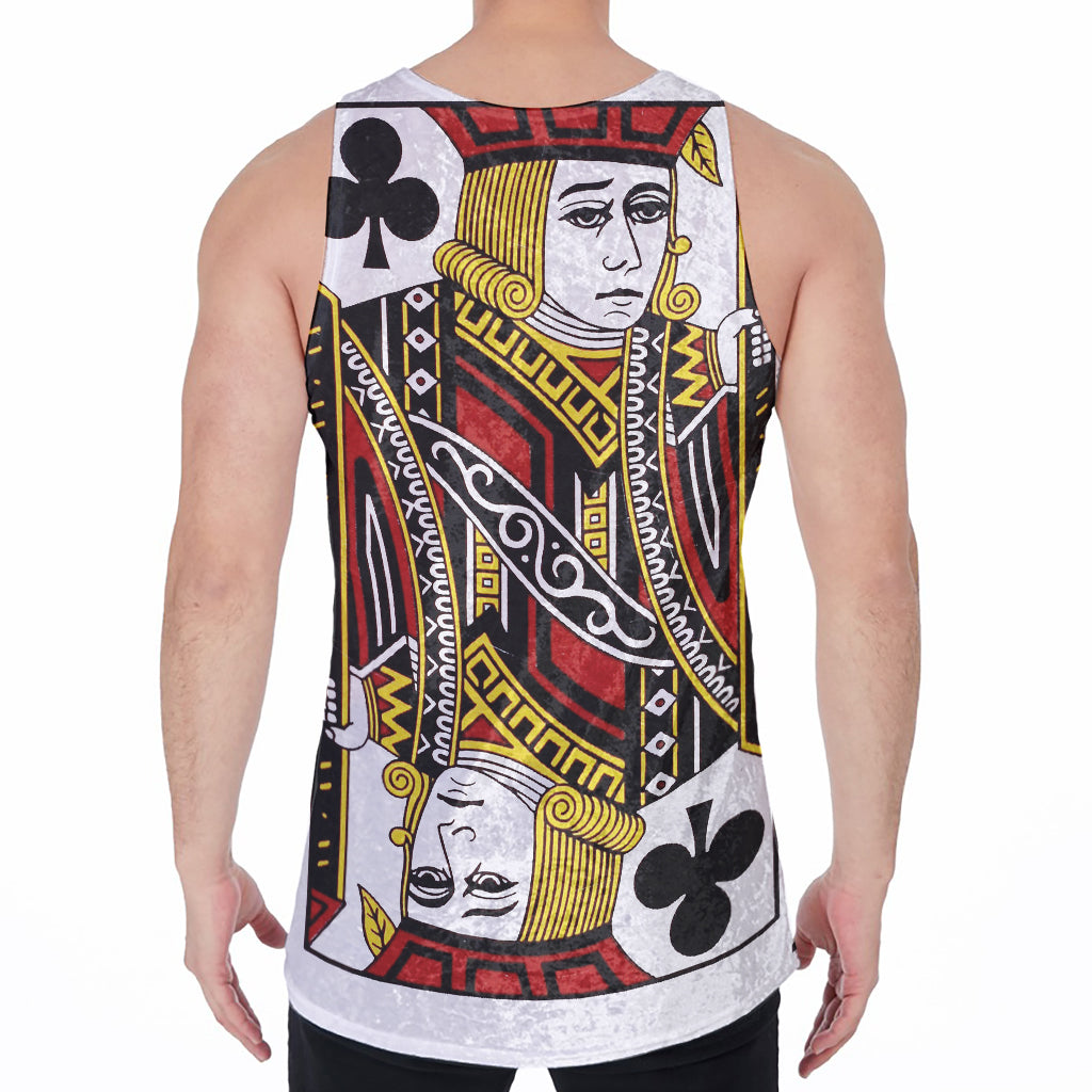 Jack Of Clubs Playing Card Print Men's Velvet Tank Top