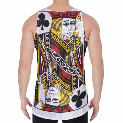 Jack Of Clubs Playing Card Print Men's Velvet Tank Top