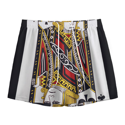 Jack Of Clubs Playing Card Print Mesh Shorts