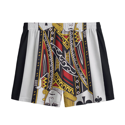 Jack Of Clubs Playing Card Print Mesh Shorts