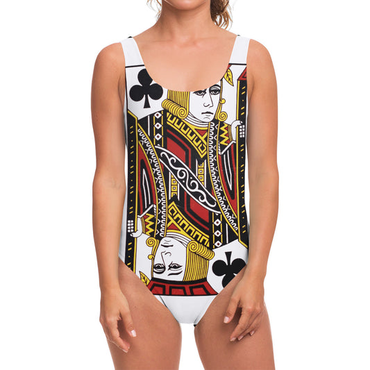 Jack Of Clubs Playing Card Print One Piece Swimsuit